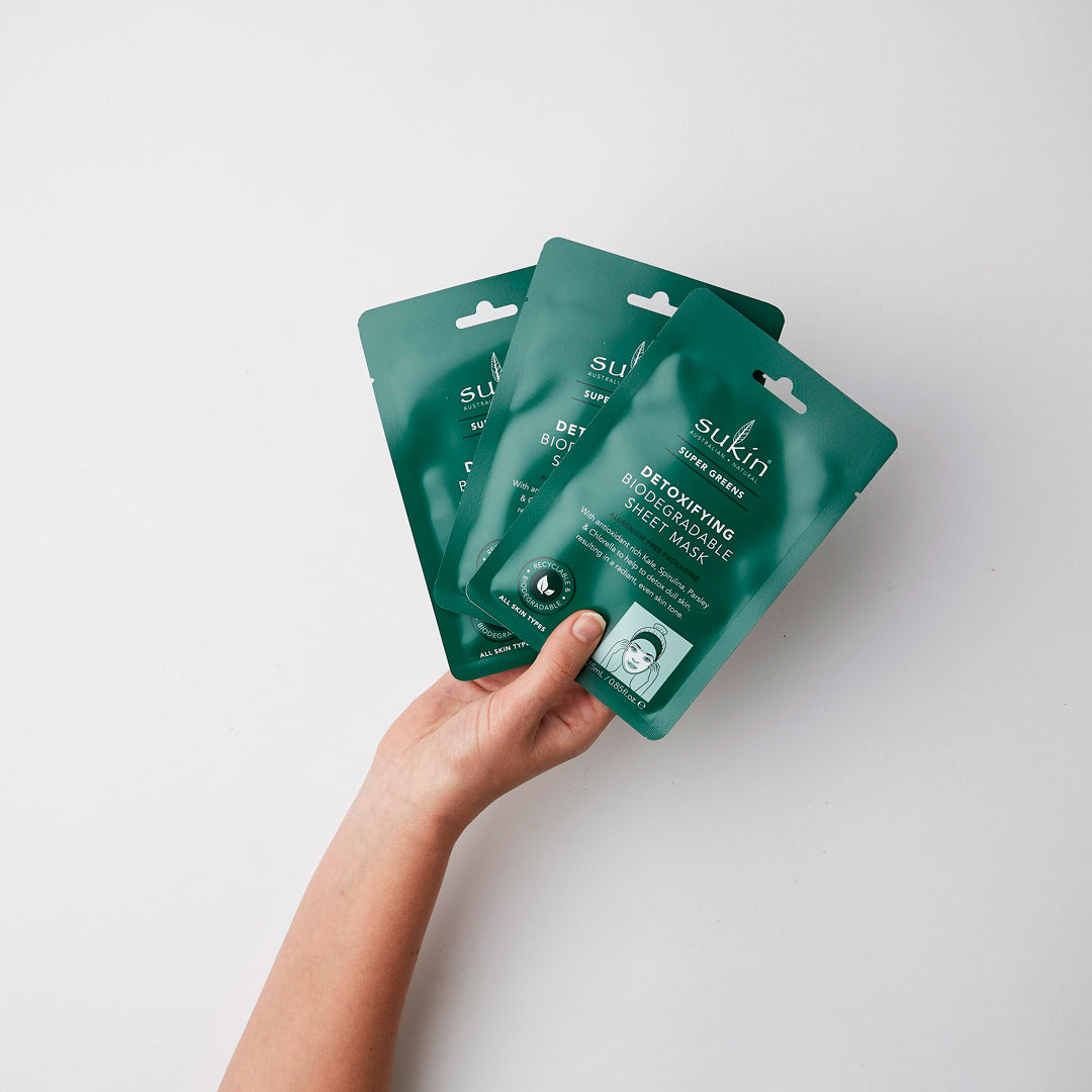 Detoxifying Biodegradable Sheet Mask | Super Greens - Sukin Naturals USA